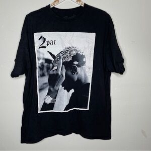 2PAC 100% COTTON BLACK AND WHITE T SHIRT SZ XL